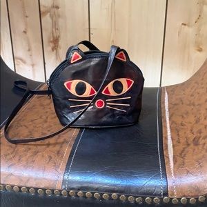 Small leather cat bag